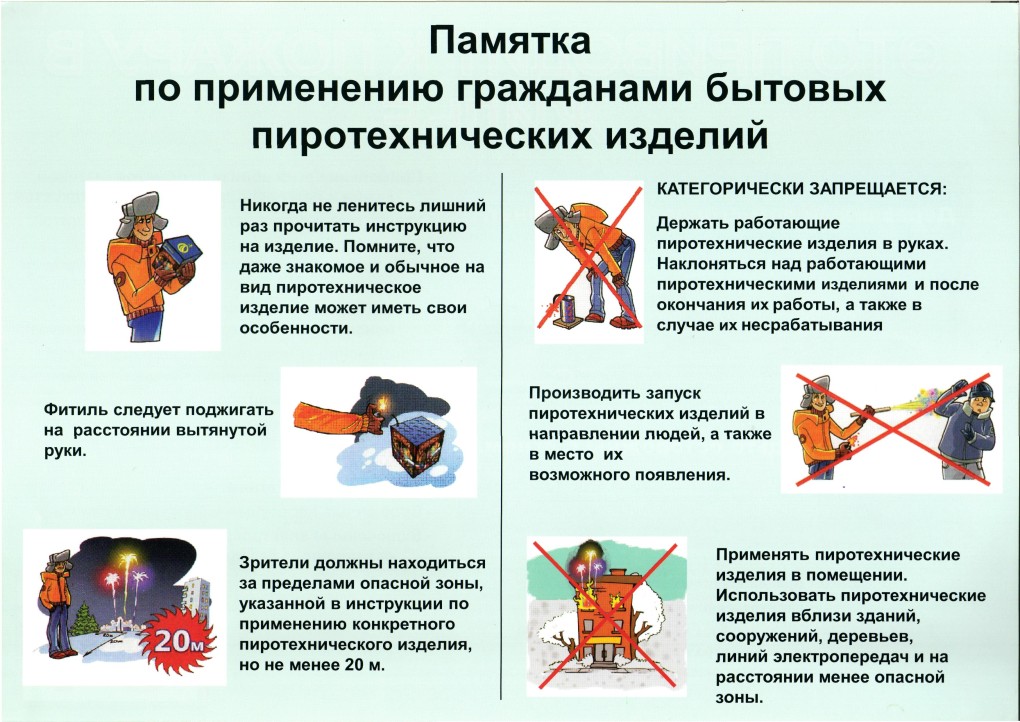 Памятка по применению гражданами бытовых пиротехнических изделий
